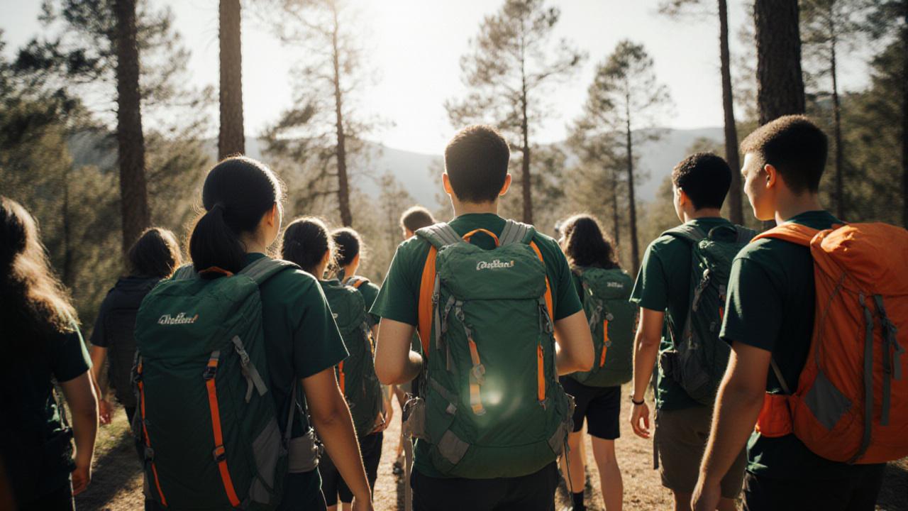 Estudiantes de Madrid participando en una excursión con equipo de Hierba Recreo